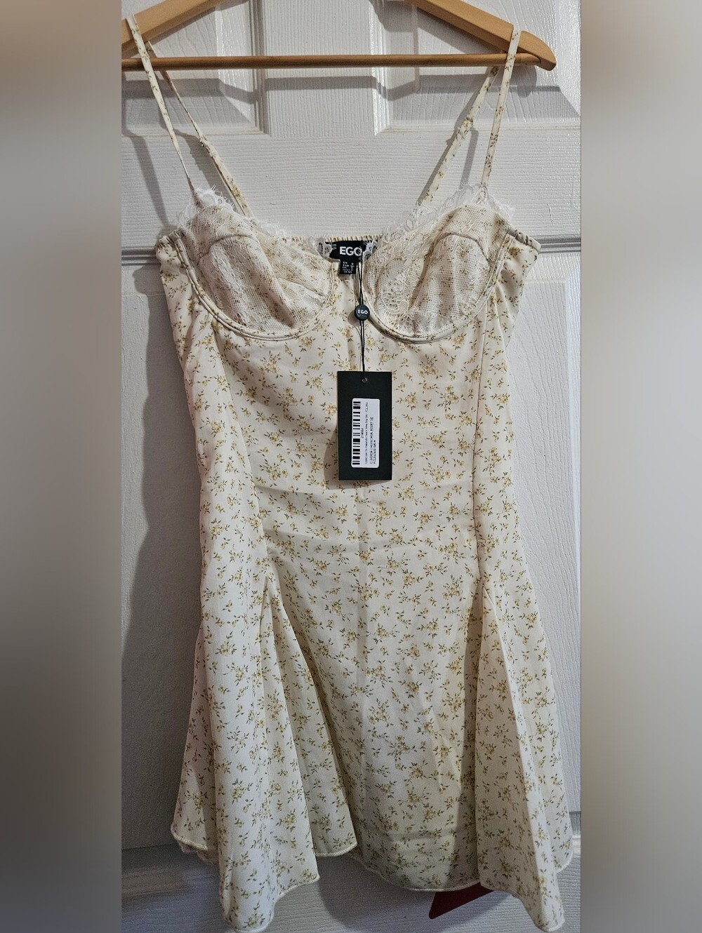 Cupped Lace Trim Mini Dress